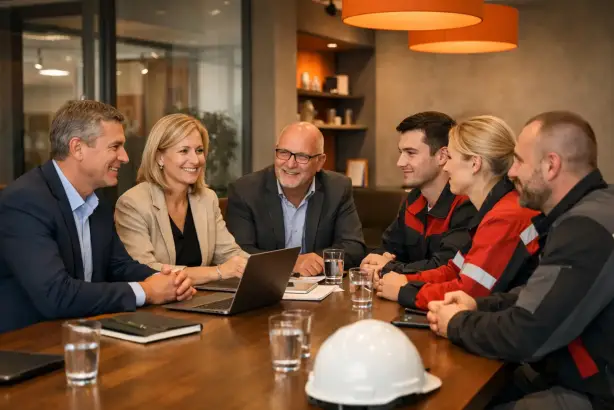 Erfahrene Personalvermittler im Gespräch mit Fachkräften aus Polen im modernen Unternehmensumfeld