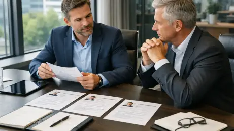 Personalverantwortliche besprechen Kandidatenprofile für die langfristige Besetzung offener Stellen