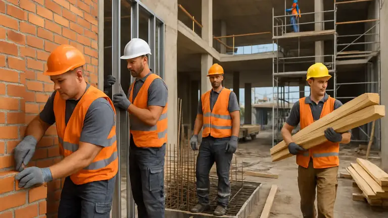Subunternehmer aus Polen für Bau und Ausbau auf einer Baustelle