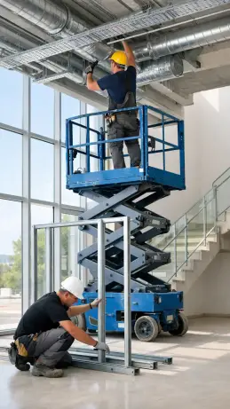 Montage der Gebäudetechnik im Neubau Monteure aus Polen bei der Montage der Gebäudetechnik für Heizung, Lüftung und Sanitär in einem Neubau im Werkvertrag