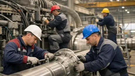 Industriemonteure aus Osteuropa bei der Montage von Anlagen