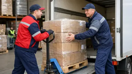 Logistikpersonal und Fahrer aus Polen und Osteuropa bei Transport und Verladung