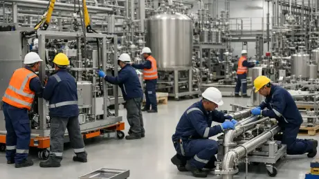 Montage in Chemieanlagen Anlagenmontage in der Chemie- und Pharmaindustrie bei einer Maschinenverlagerung
