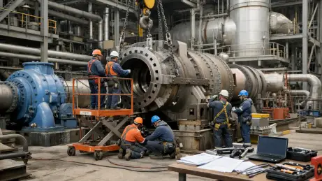Kraftwerk Anlagenmontage Montage von Anlagen im Energie- und Kraftwerksbereich während einer Revision