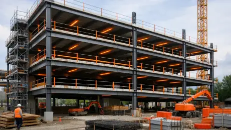 Parkhausbau mit Stahlverbundbauweise für optimale Raumhöhen