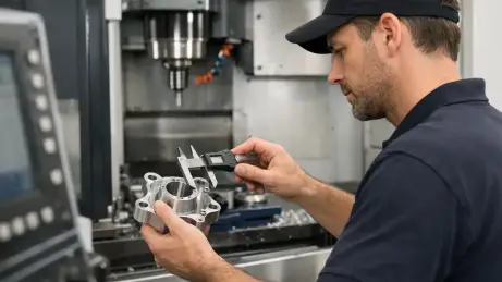 CNC-Fachkraft bedient eine CNC-Maschine in der Fertigung